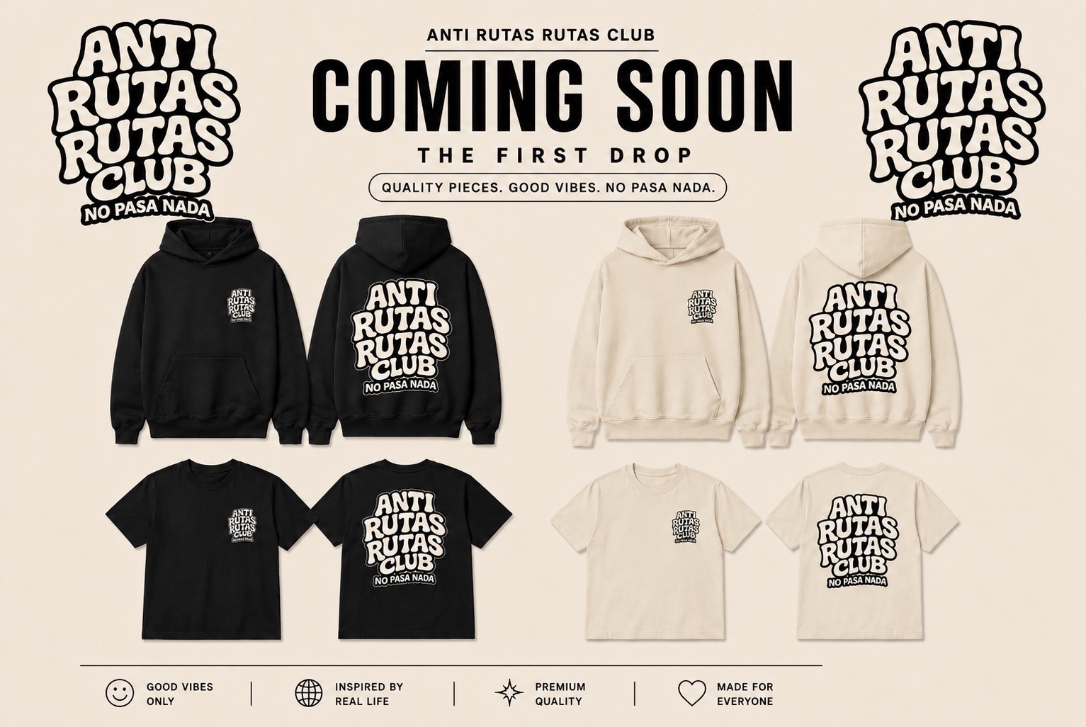 Anti Rutas Rutas Club merch mockup collection