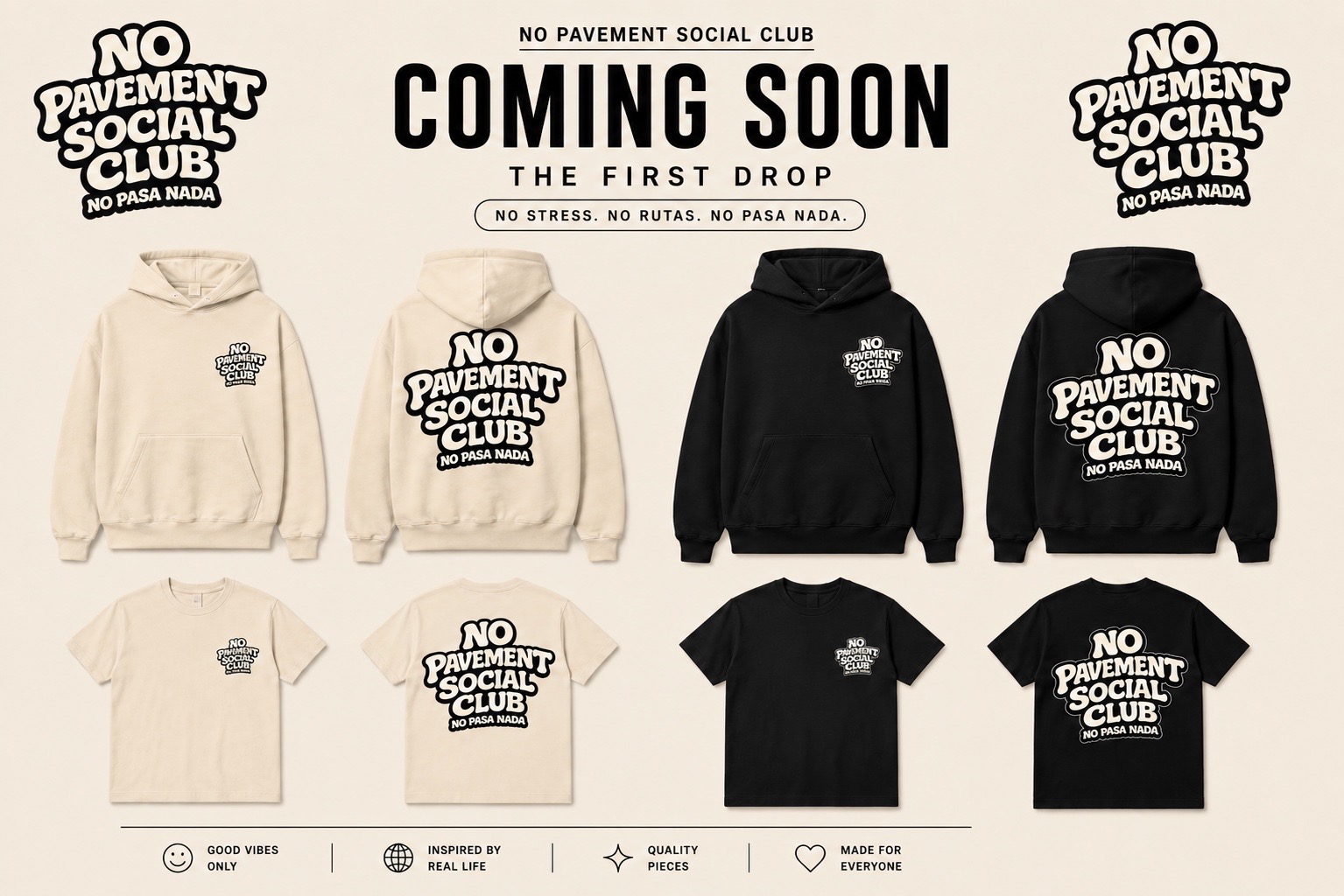 No Pavement Social Club merch mockup collection